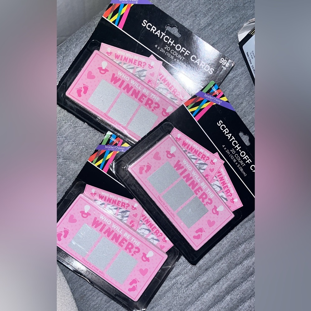 Baby shower scratch off cards